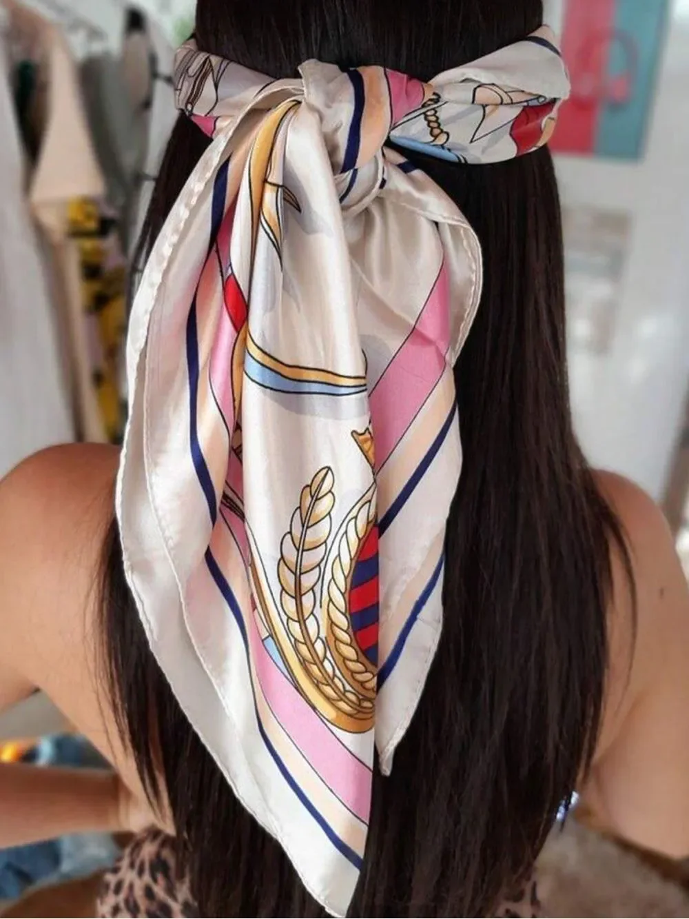 Nautical Print Headscarf S161